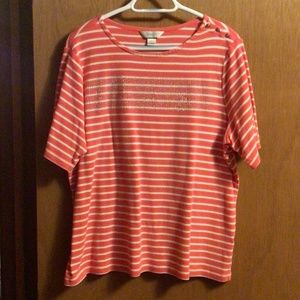 Orange & White Striped Top